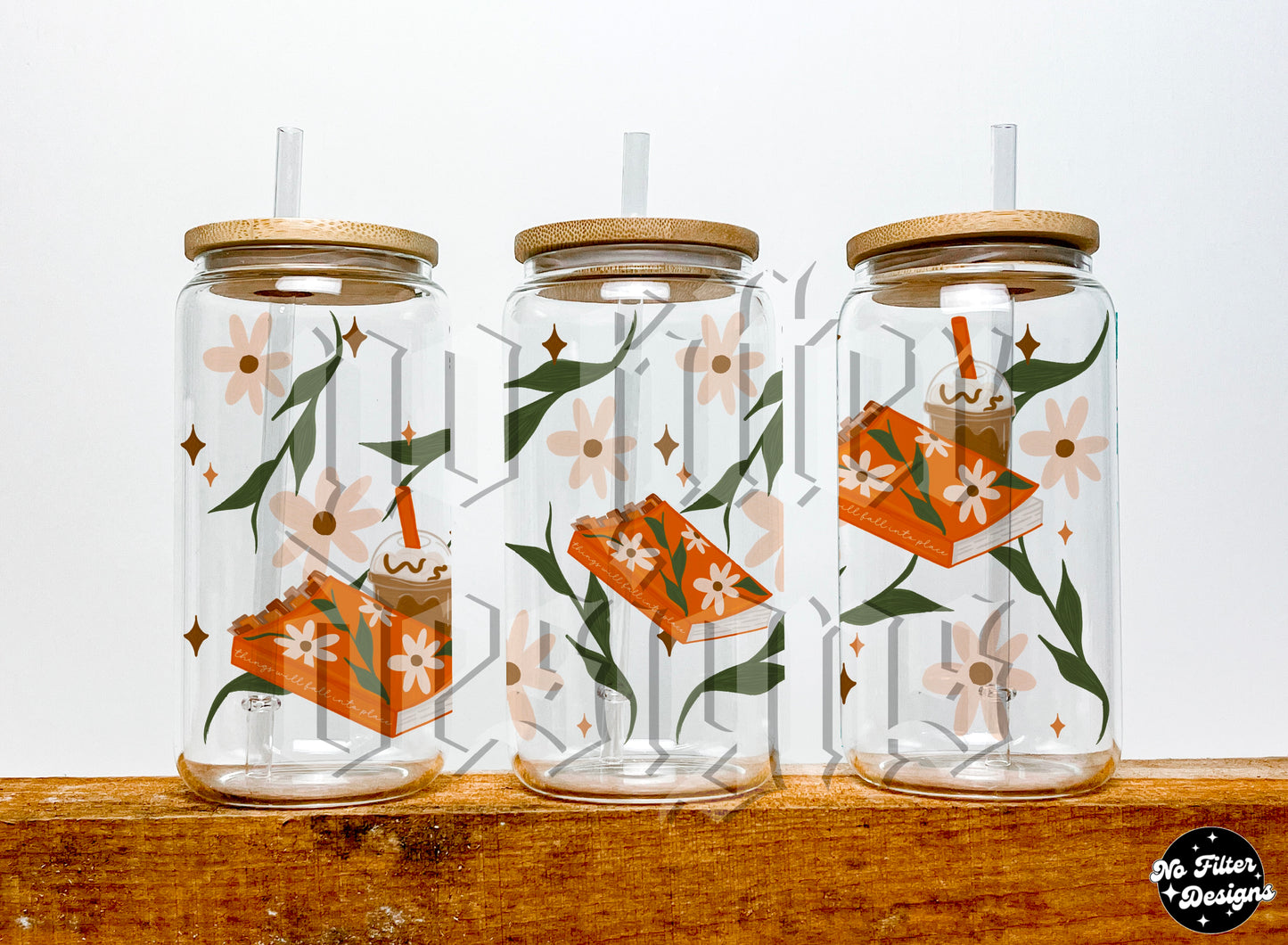 16oz Floral book wrap