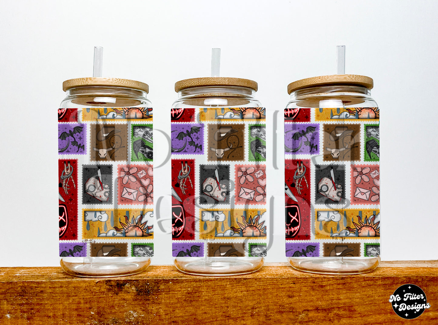Bookish Stamps 16oz Wrap