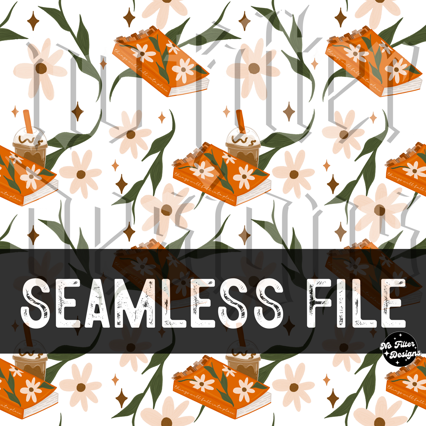Floral book seamless