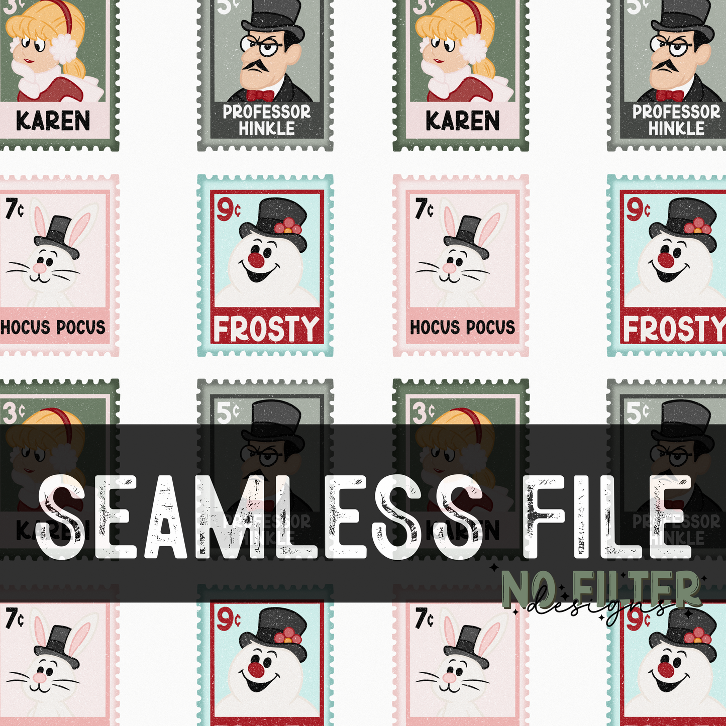 Christmas movie Stamp seamless