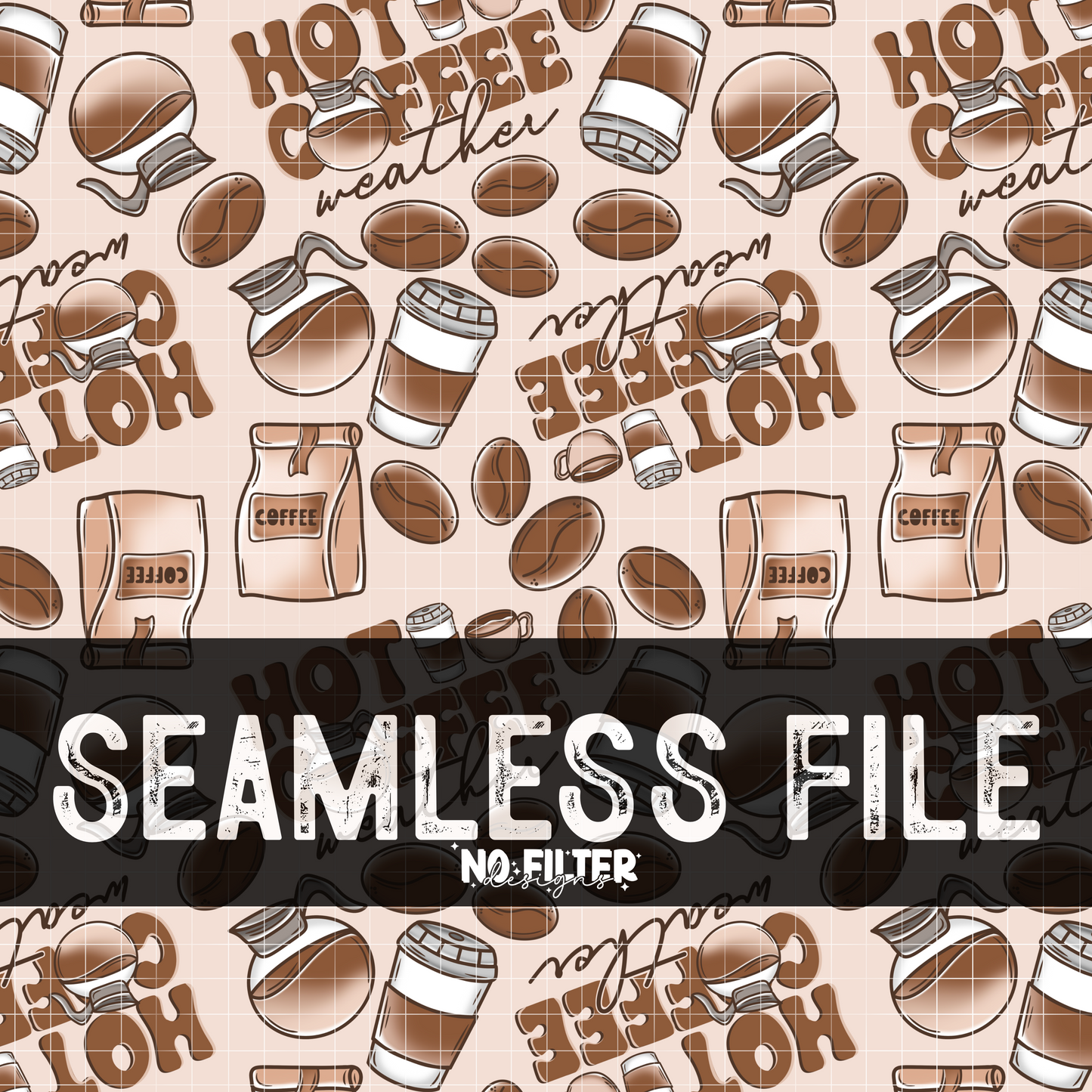 Hot coffee weather seamless