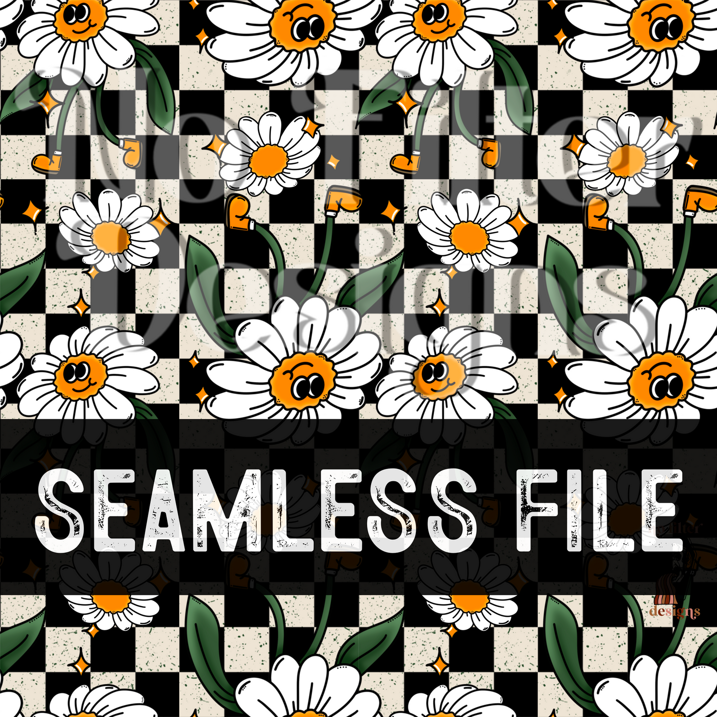 Daisy Checkered Seamless