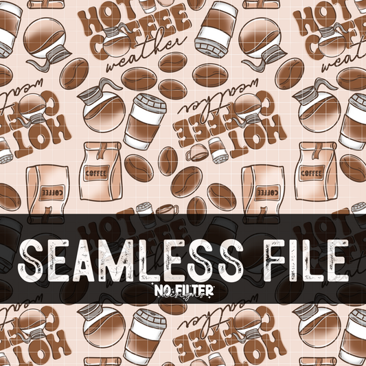 Hot coffee weather seamless