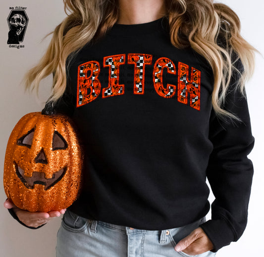 Bitch faux embroidery